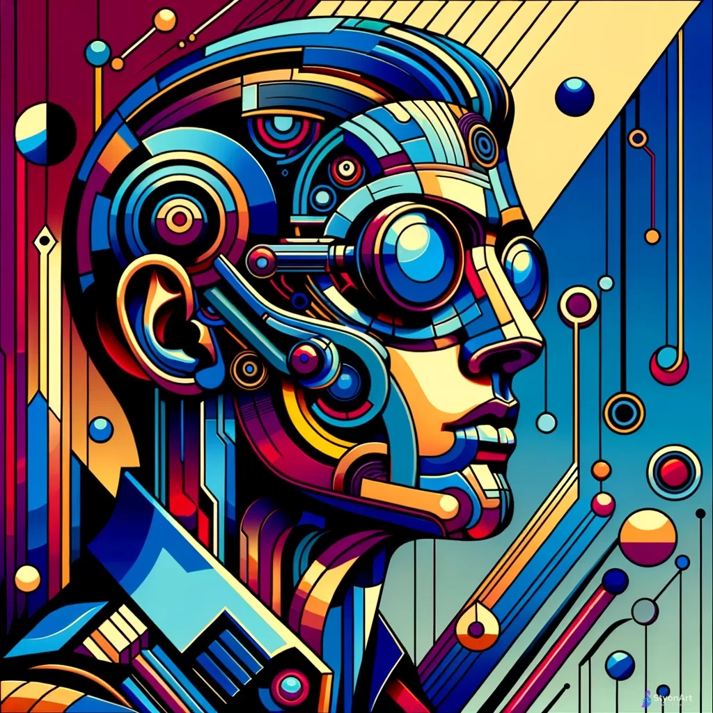 Portret Pop Art cu Elemente Futuriste