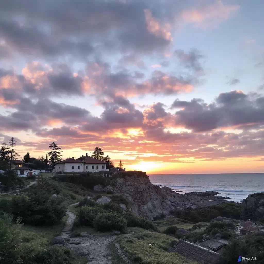 Peisaj Fantastic – Oraș AI în Nori