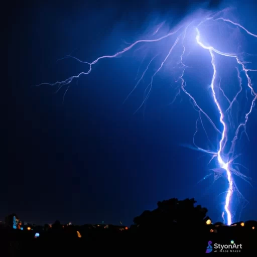 O furtuna cu fulgere mov