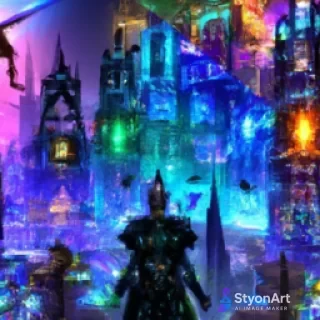 A person standing at the center, split into four quadrants, each representing a parallel universe. 1st universe: futuristic cyberpunk city with neon lights, flying cars, holograms. 2nd universe: medieval fantasy world with castles, dragons flying in the sky, and knights. 3rd universe: post-apocalyptic wasteland with ruins, fire, destroyed buildings, and survival gear. 4th universe: utopian paradise with floating islands, waterfalls in the sky, glowing nature, and advanced harmony. The person looks slightly different in each universe, adapted to its style. Cinematic lighting, ultra-detailed, highly realistic, 8K, concept art.